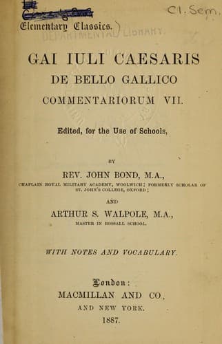 Tapa de De bello Gallico, commentariorum 7