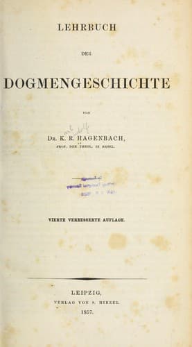 Tapa de Lehrbuch der dogmengeschichte