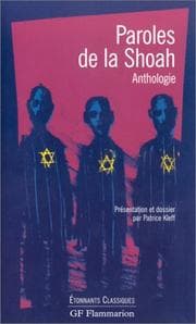 Tapa de Paroles de la Shoah