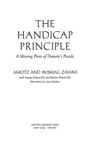 Tapa de The handicap principle