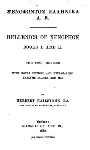 Tapa de Hellenics: Books i and Ii