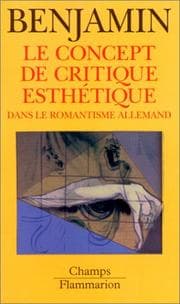 Tapa de Le Concept de critique esthétique dans le romantisme allemand