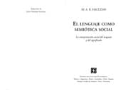 Tapa de El languaje como semio tica social
