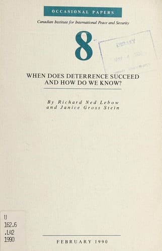 Tapa de When does deterrence succeed and how do we know?