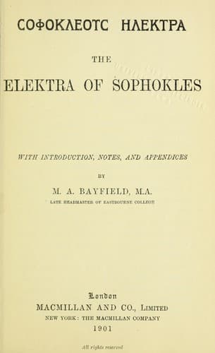 Tapa de Sophokleous E lektra =