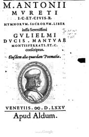 Tapa de M. Antonii Mureti Hymnorum sacrorum liber ...
