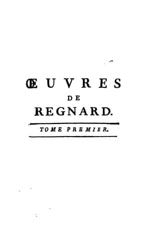 Tapa de Œuvres de Regnard