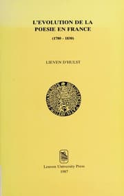 Tapa de L' évolution de la poésie en France, 1780-1830