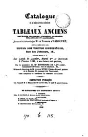Tapa de Catalogue de la ... collection de tableaux anciens ... formant le cabinet de feu m. le vicomte d ..