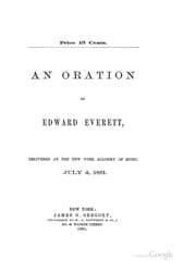 Tapa de The Great Issues Now Before the Country: An Oration by Edward Everett