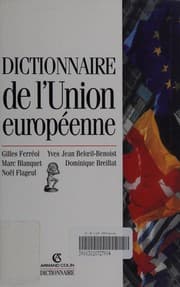 Tapa de Dictionnaire de l'Union européenne