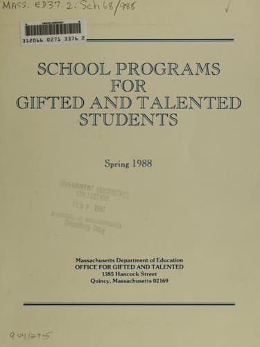 Tapa de School programs for gifted and talented students