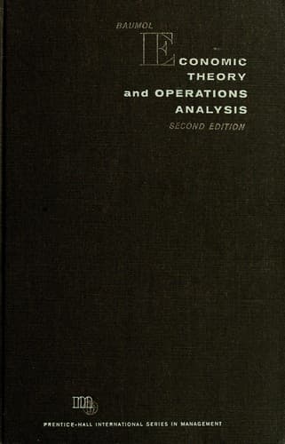 Tapa de Economic theory and operations analysis.