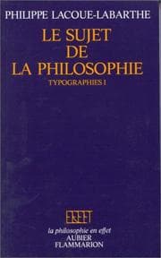 Tapa de Le Sujet de la philosophie