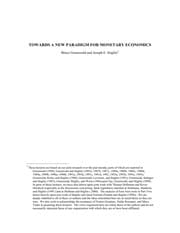 Tapa de TOWARDS A NEW PARADIGM IN MONETARY ECONOMICS