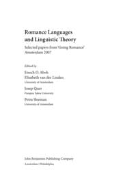 Tapa de Romance languages and linguistic theory