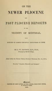 Tapa de On the newer pliocene and post pliocene deposits of the vicinity of Montreal, with notices of fossils recently discovered in them