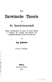 Tapa de Die Darwinsche theorie und die sprachwissenschaft