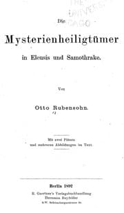 Tapa de Die Mysterienheiligtümer in Eleusis und Samothrake