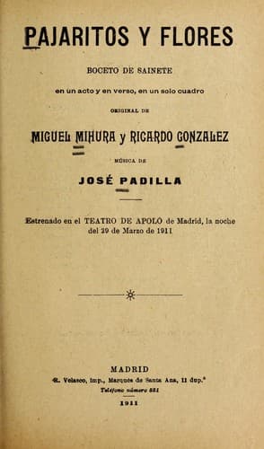 Tapa de Pajaritos y flores