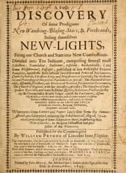 Tapa de A fresh discovery of some prodigious new wandring blasing stars and firebrands stiling themselves New Lights, firing our Church and State into new combustions ...