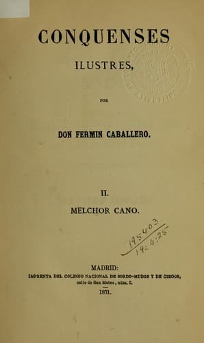 Tapa de Melchor Cano