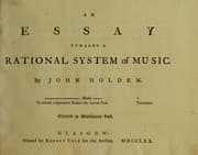 Tapa de An essay towards a rational system of music