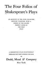 Tapa de Four folios of Shakespeare's plays