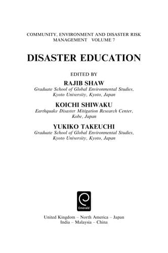 Tapa de Disaster education