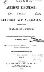 Tapa de American Eloquence: A Collection of Speeches and Addresses