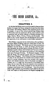 Tapa de The Irish Legend; Or, M'Donnell, and the Norman De Borgos: A Biographical Tale
