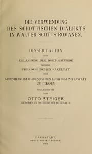 Tapa de Die Verwendung des schottischen Dialekts in Walter Scotts Romanen