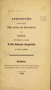 Tapa de Anecdotes selected from the Lives of Plutarch