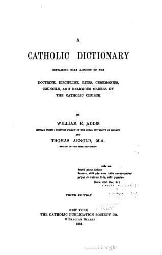 Tapa de A Catholic dictionary