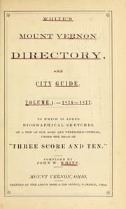Tapa de White's Mount Vernon directory, and city guide, v. 1, 1876-77