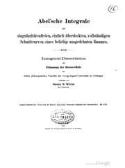 Tapa de Abel'sche Integrale auf singularitätenfreien, einfach überdeckten, vollständigen Schnittcurven eines beliebig ausgedehnten Raumes