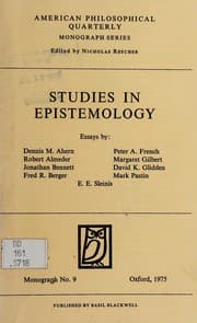 Tapa de Studies in epistemology