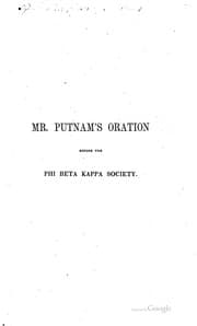 Tapa de An oration delivered at Cambridge before the Phi Beta Kappa Society in Harvard University, August 29, 1844