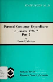 Tapa de Personal consumer expenditures in Canada, 1926-75