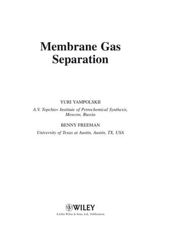 Tapa de Membrane gas separation