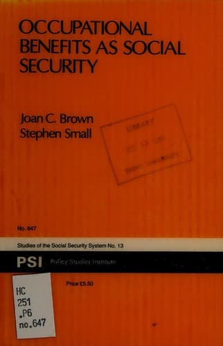 Tapa de Occupational benefits as social security