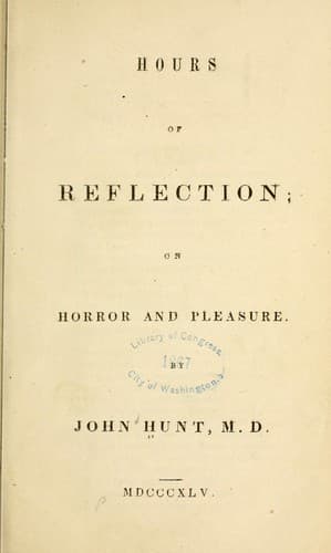 Tapa de Hours of reflection