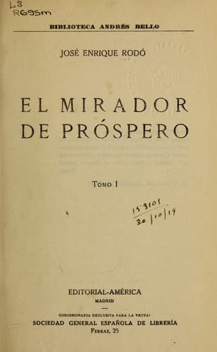 Tapa de El mirador de Próspero