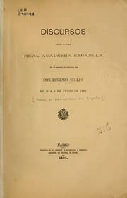 Tapa de Discursos leídos ante la Real Academia Española en la recepción pública