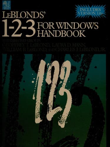 Tapa de LeBlonds' 1-2-3 for Windows handbook