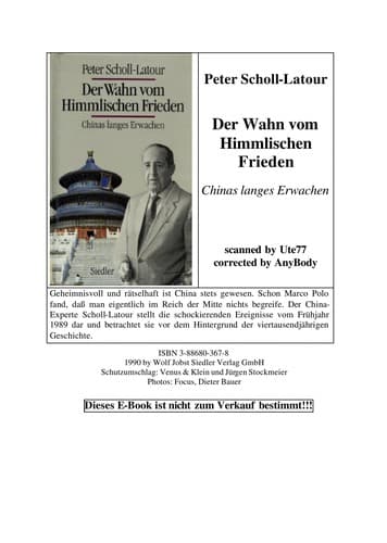 Tapa de Der Wahn vom Himmlischen Frieden