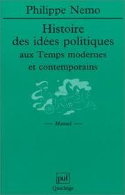 Tapa de Histoire des idées politiques aux Temps modernes et contemporains