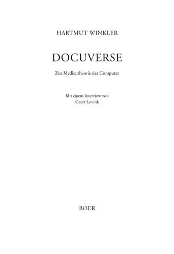 Tapa de Docuverse