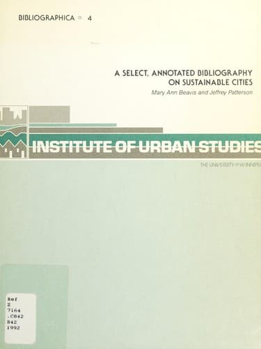 Tapa de A select, annotated bibliography on sustainable cities