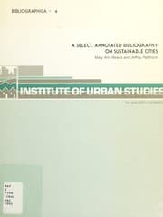 Tapa de A select, annotated bibliography on sustainable cities